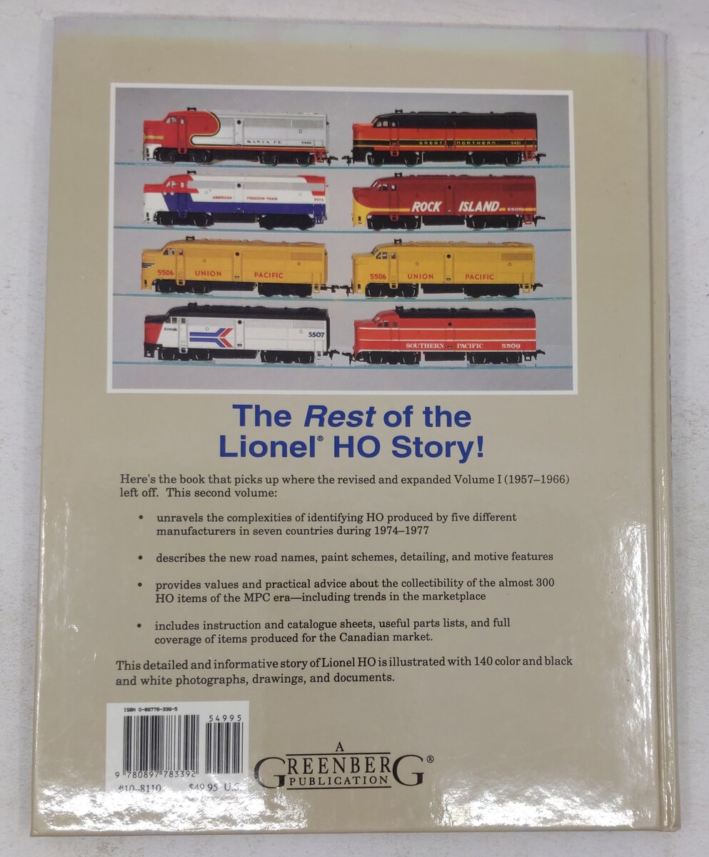 Greenberg's Guide to Lionel Ho Trains, Vol.2 Hardcover Book By George J. Horan VG