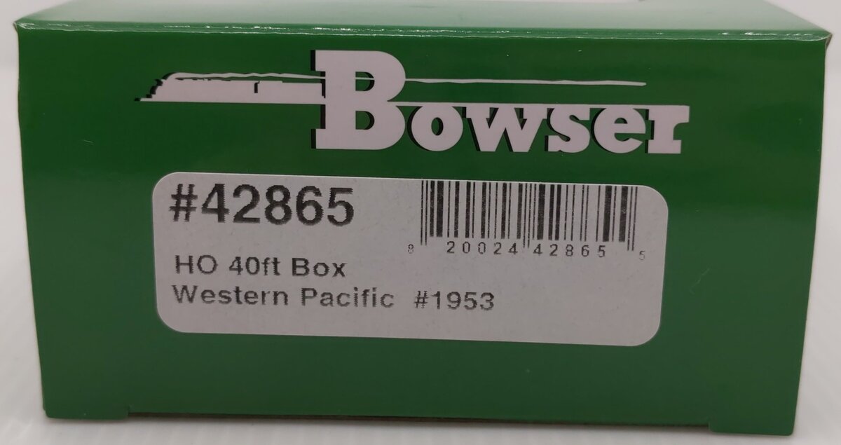 Bowser 42865 HO Western Pacific 40' Steel Side Box Car Ready-To-Run #1953