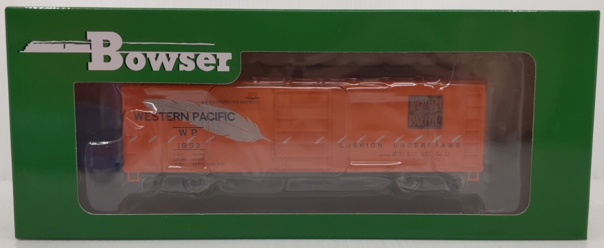Bowser 42865 HO Western Pacific 40' Steel Side Box Car Ready-To-Run #1953