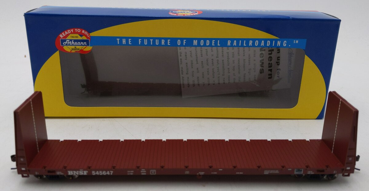 Athearn 88104HO Scale BNSF 60' Bulkhead Flatcar #545647