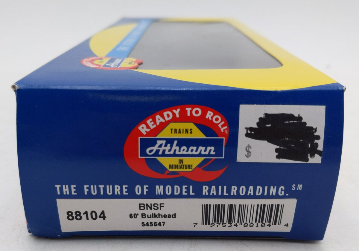 Athearn 88104HO Scale BNSF 60' Bulkhead Flatcar #545647