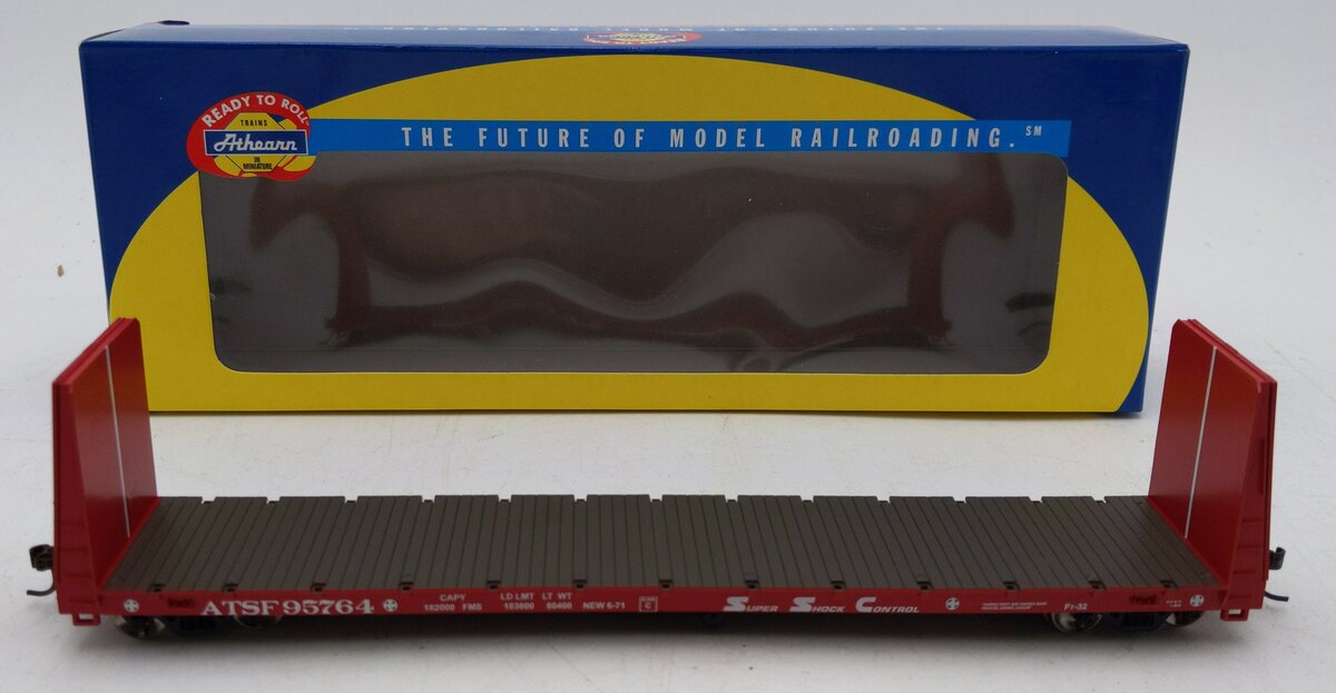 Athearn 88102 HO Santa Fe 60' Bulkhead Flatcar # 95764