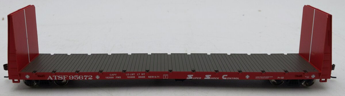 Athearn 88101 Santa Fe 60' Bulkhead Flatcar #95672