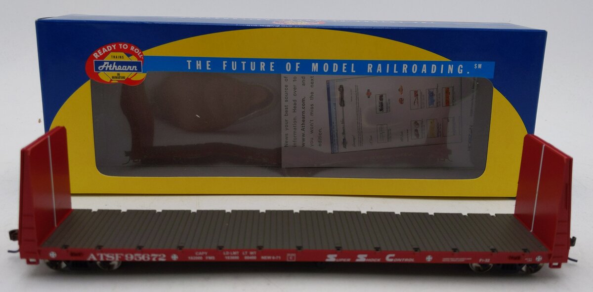 Athearn 88101 Santa Fe 60' Bulkhead Flatcar #95672