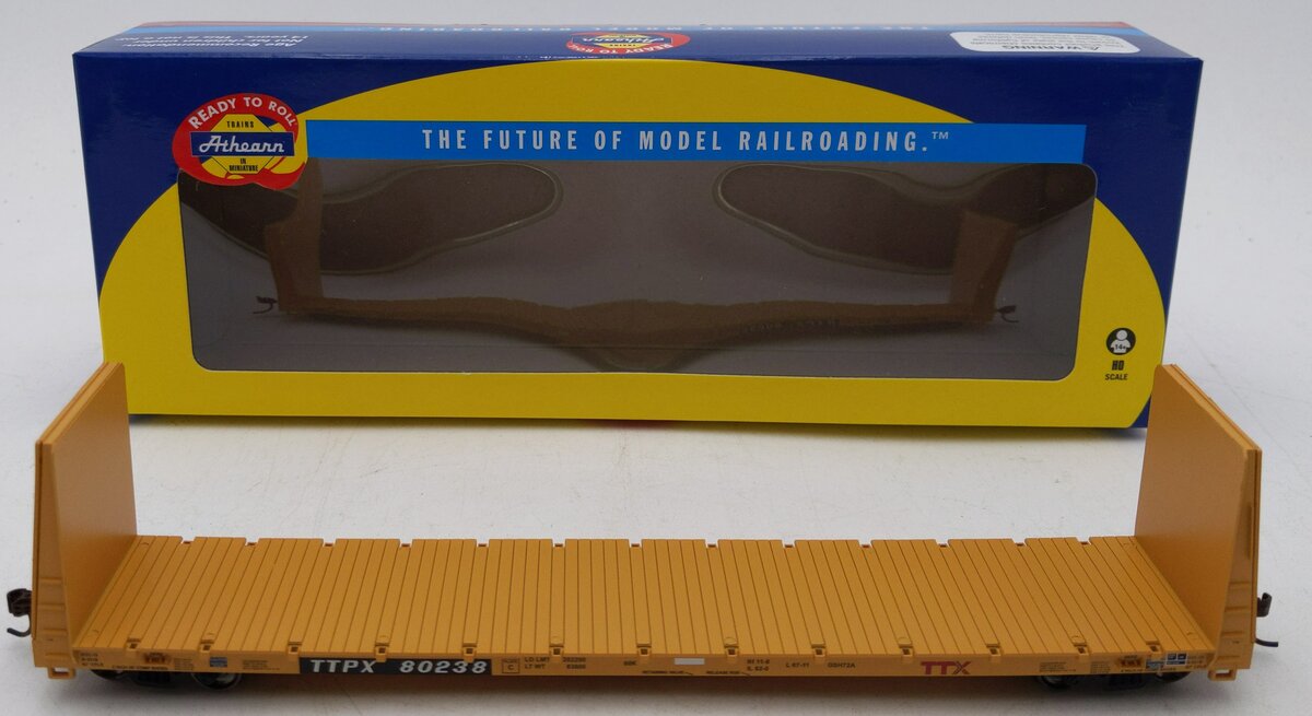 Athearn 87712 HO TTX 60' Bulkhead Reday To Roll Flat Car #80238