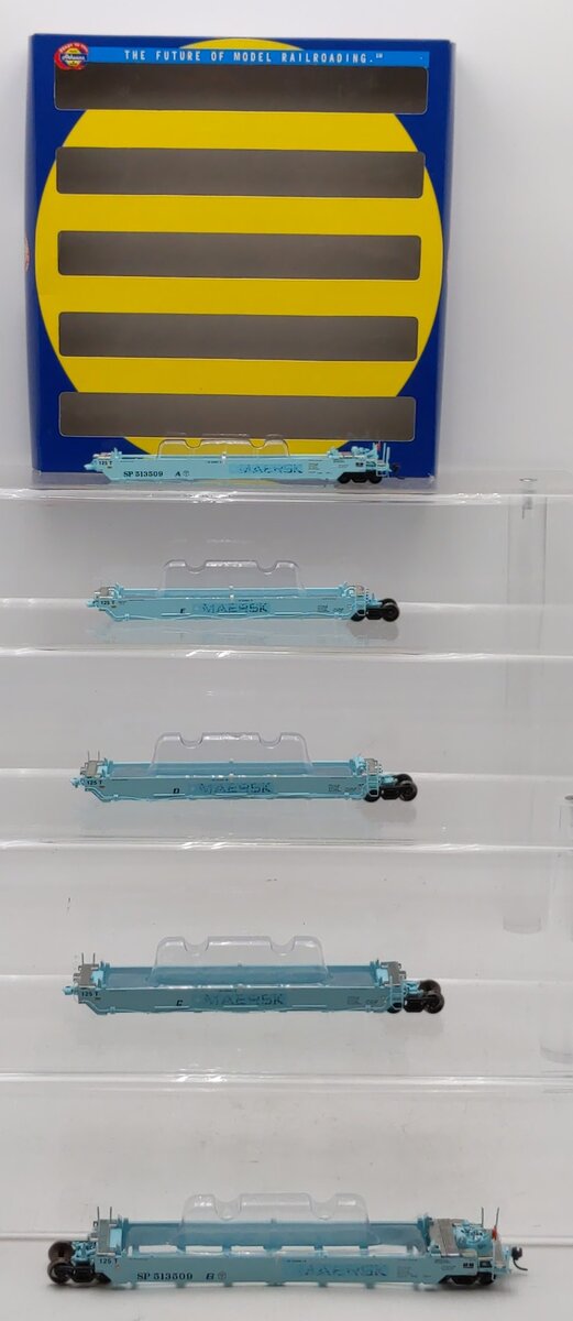 Athearn 95050 HO Scale Southern Pacific/Maersk Maxi I Well Car-Early (Pack of 5) LN/Box