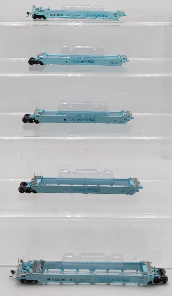Athearn 95050 HO Scale Southern Pacific/Maersk Maxi I Well Car-Early (Pack of 5) LN/Box