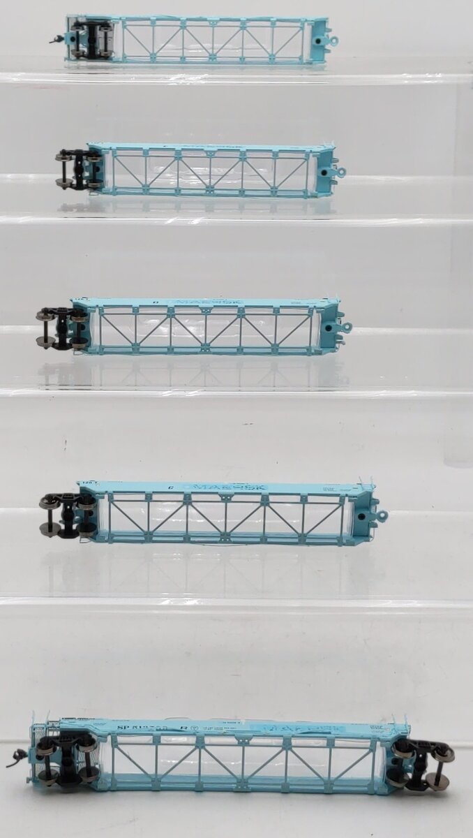 Athearn 95050 HO Scale Southern Pacific/Maersk Maxi I Well Car-Early (Pack of 5) LN/Box