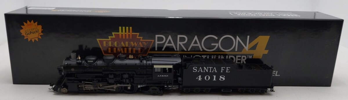 Broadway Limited 4760 HO ATSF 2-8-2 Mikado Steam Locomotive #4018 with Sound