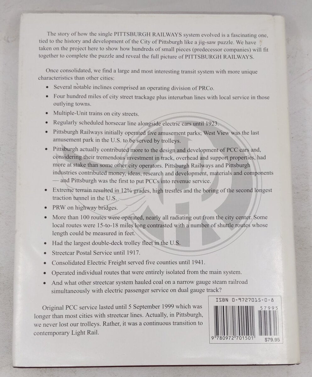 Pittsburgh Railways Hardcover Book By Ronald L. Beal EX
