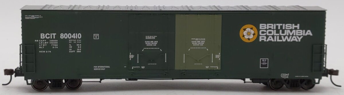 Atlas 20002450 HO Scale British Columbia Railway Box Car #800410