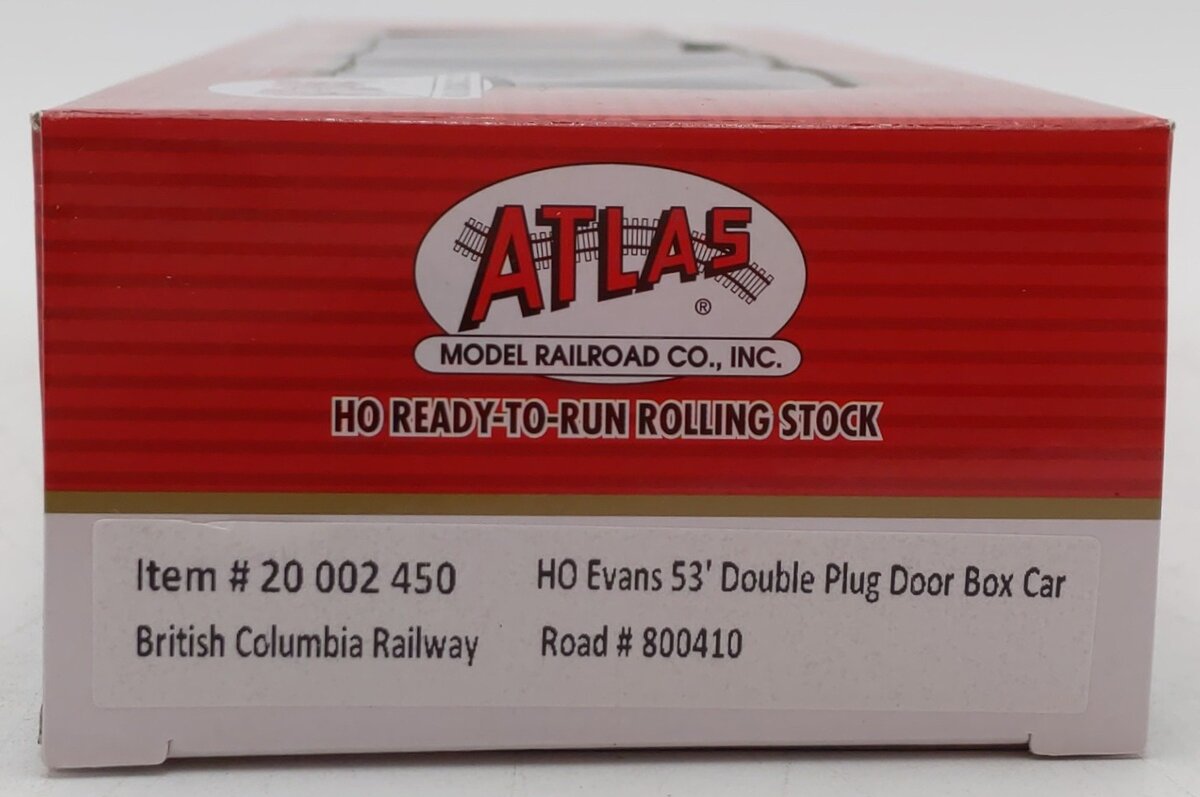 Atlas 20002450 HO Scale British Columbia Railway Box Car #800410