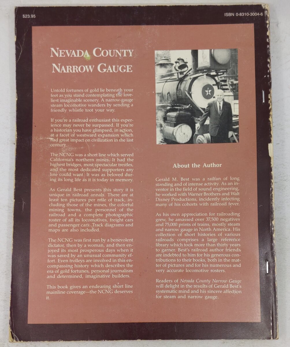 Nevada County Narrow Gauge Paperback Book By Gerald Best