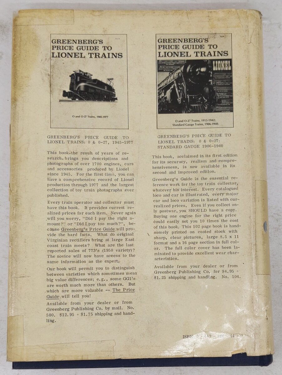 Greenberg's Repair & Operating Manual for Lionel Trains Hardcover Book