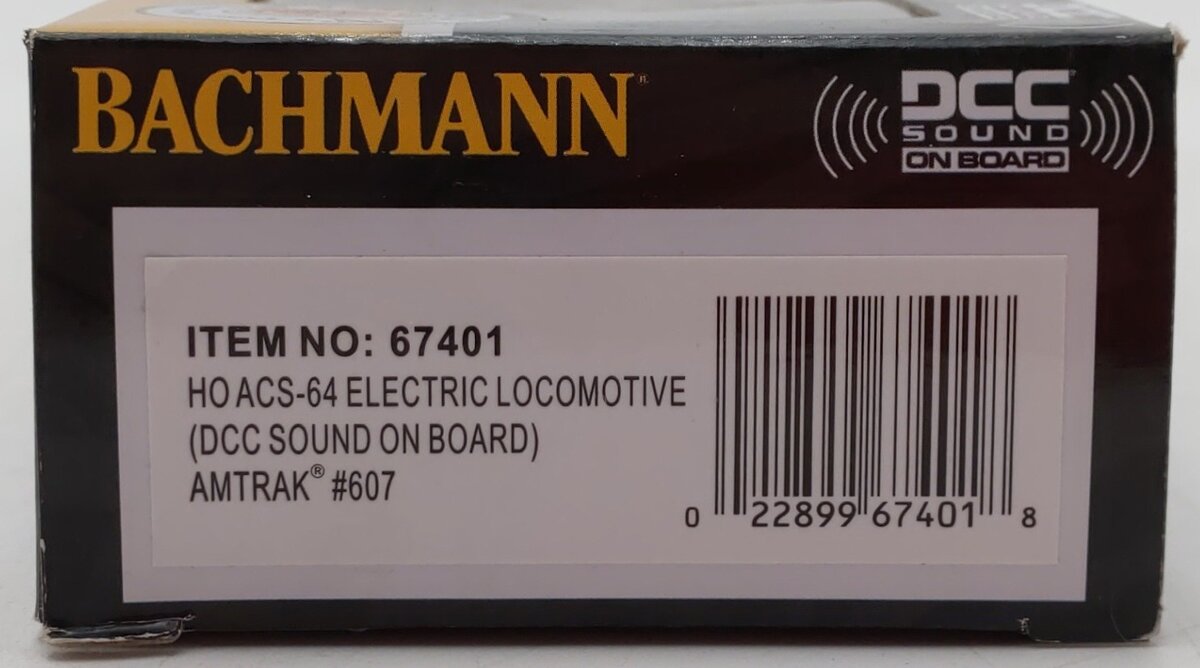 Bachmann 67401 HO Amtrak Siemens ACS-64 Electric Loco with DCC and Sound #607