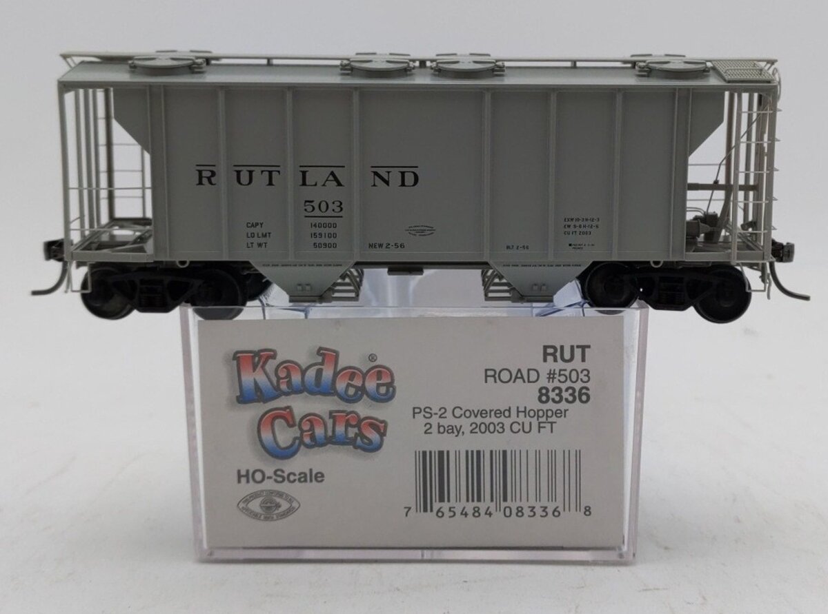 Kadee 8336 HO Rutland Pullman-Standard PS-2 2-Bay Covered Hopper #503