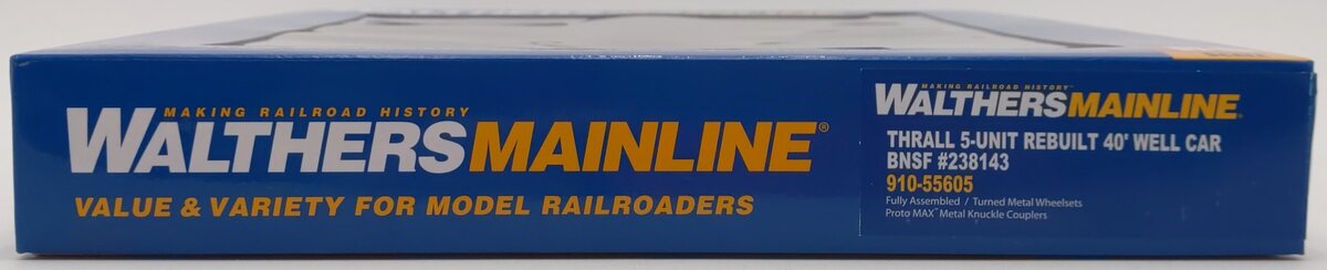 Walthers 910-55605 HO Santa Fe Thrall 5-Unit Rebuilt 40' Well Car #238143 A-E