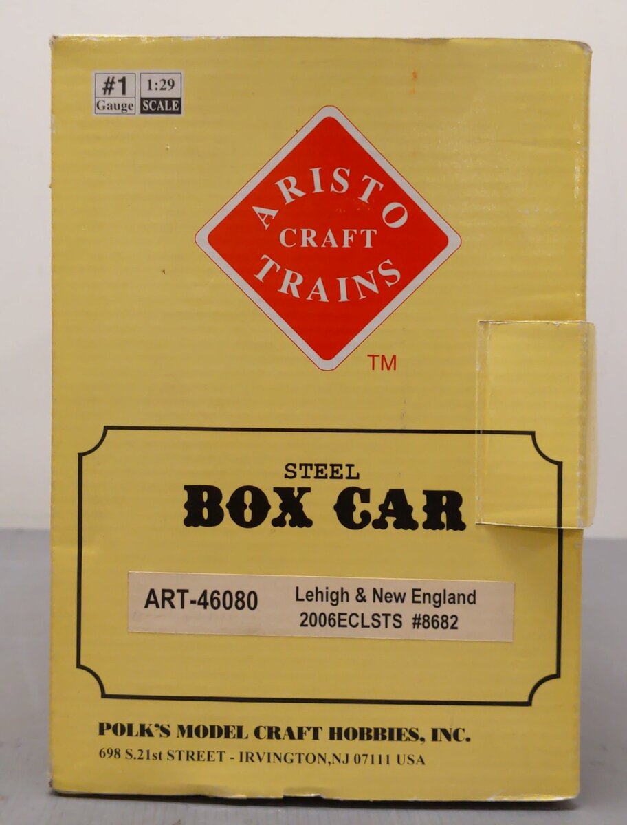Aristo-Craft 46080 G Scale Lehigh & New England Boxcar #8682 EX/Box