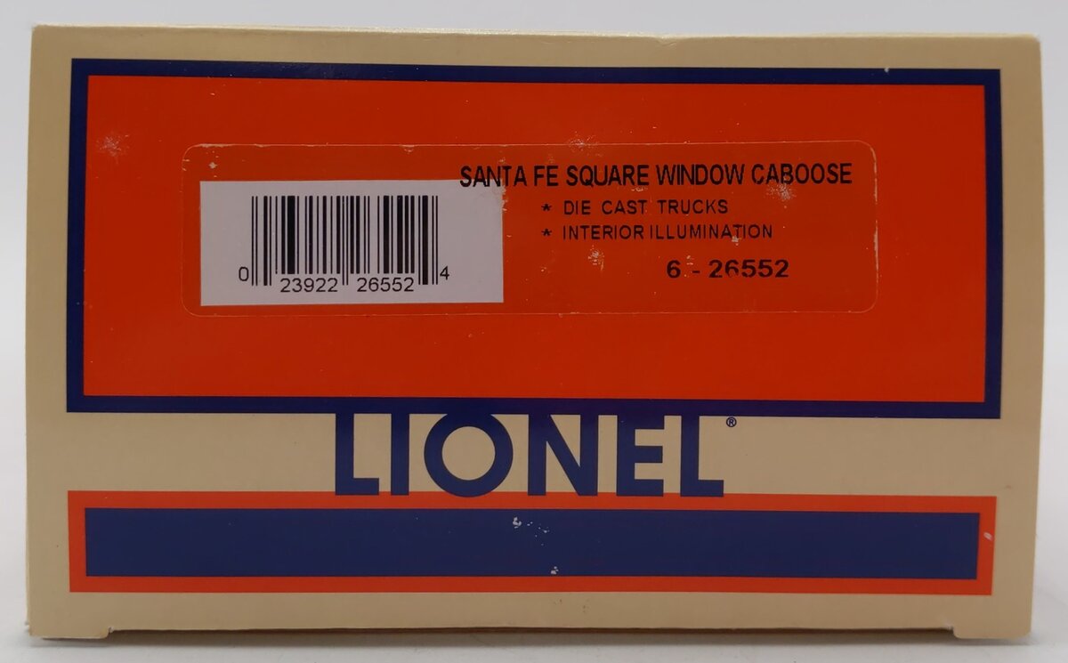 Lionel 6-26552 O Scale Atchison Topeka Santa Fe Caboose #999472 NIB