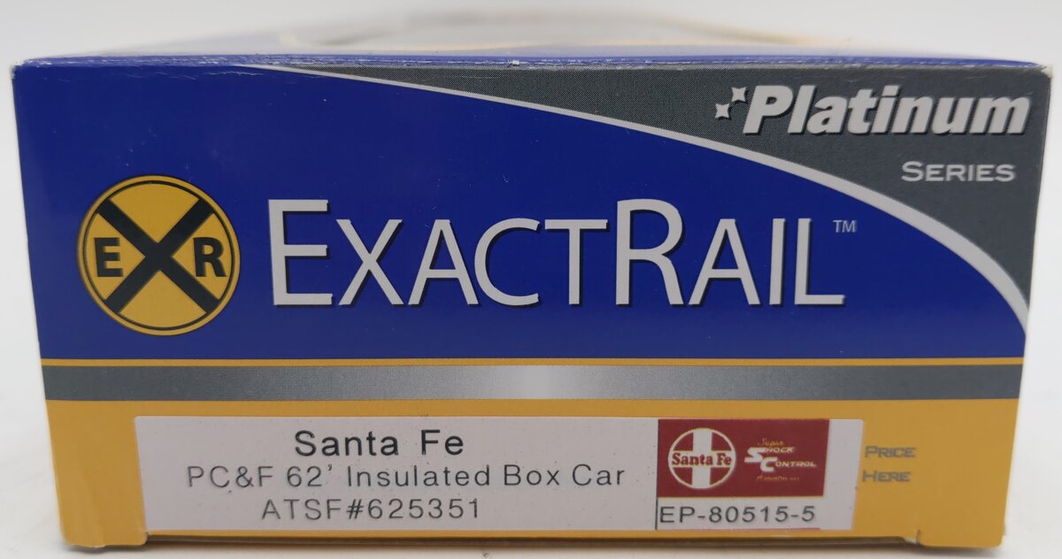 ExactRail EP-80515-5 HO Santa Fe PC&F 62' Insulated Box Car #625351