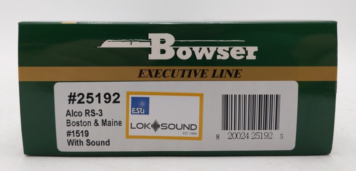 Bowser 25192 HO Boston & Maine Alco RS-3 Diesel Locomotive w/ DCC & Sound #1519