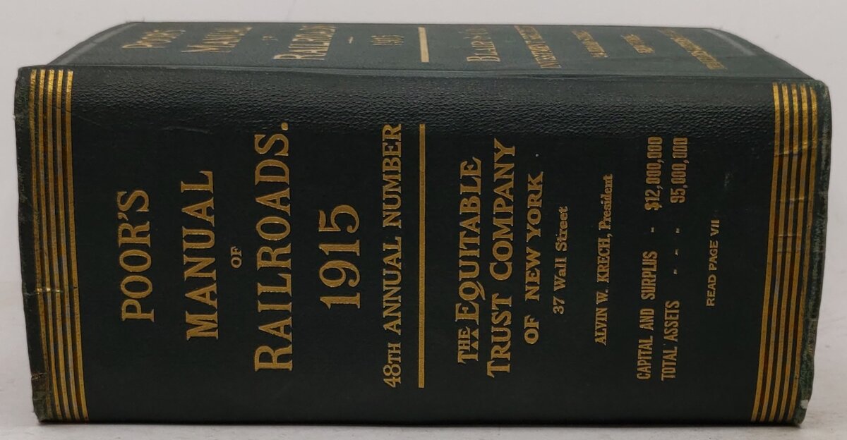 Poor's Manual Of Railroads 1915 Hardcover Book By Poor's