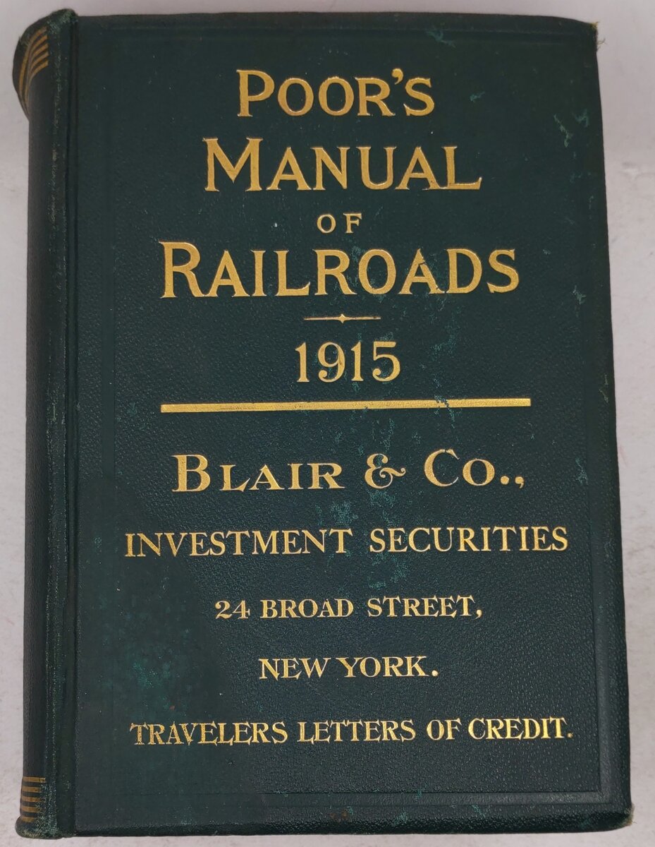 Poor's Manual Of Railroads 1915 Hardcover Book By Poor's
