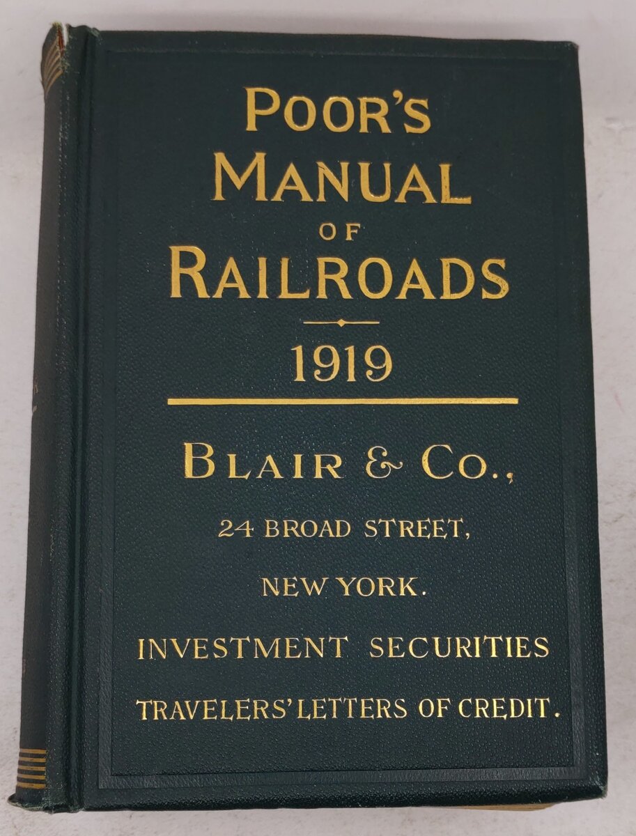 Poor's manual of railroads 1919 Hardcover Book By Poor's
