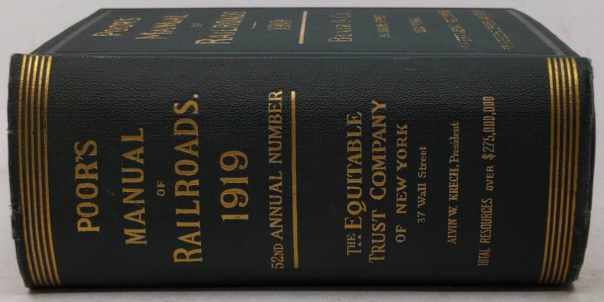 Poor's manual of railroads 1919 Hardcover Book By Poor's