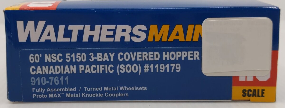 Walthers 910-7611 HO Canadian Pacific 60' NSC 5150 3-Bay Covered Hopper #119179
