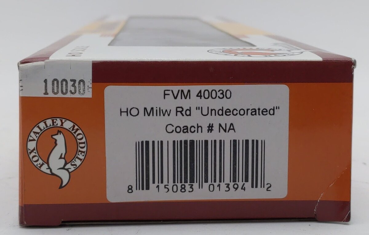 Fox Valley Models 40030 HO Undecorated Coach Passenger Car