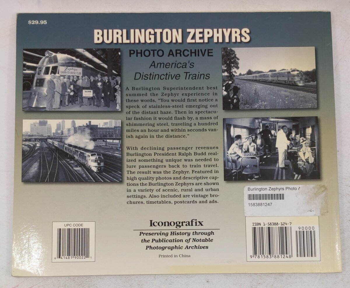 Burlington Zephyrs Photo Archive Paperback Book By John Kelly VG