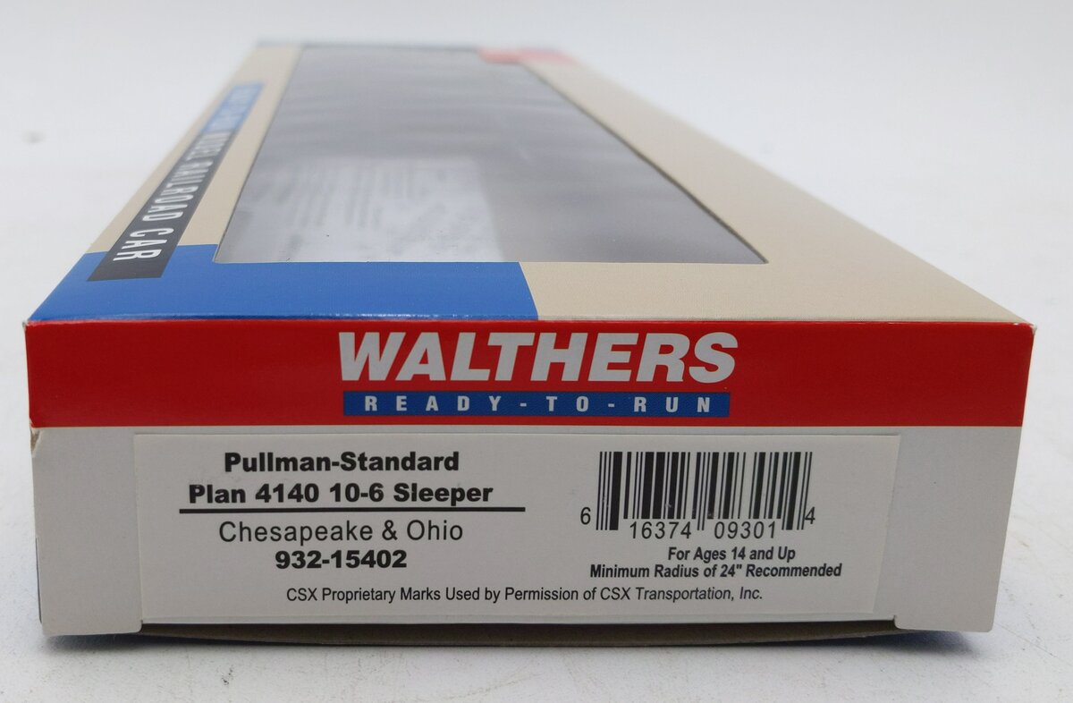 Walthers 932-15402 HO Chesapeake & Ohio 85' Pullman-Standard 10-6 Sleeper