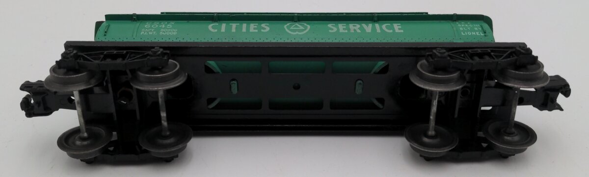 Lionel 6045 Vintage O Cities Service Green Double Dome Tank Car VG