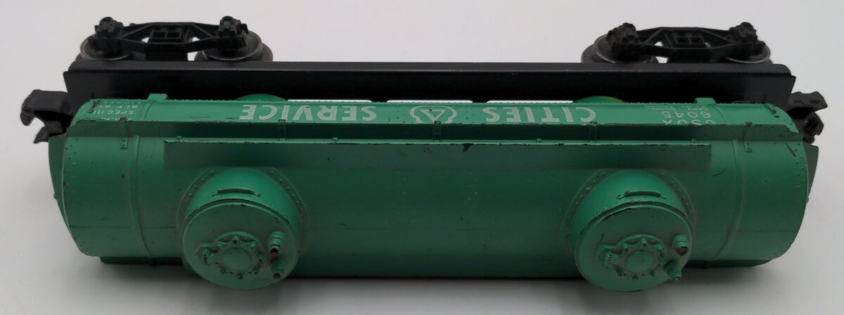 Lionel 6045 Vintage O Cities Service Green Double Dome Tank Car VG