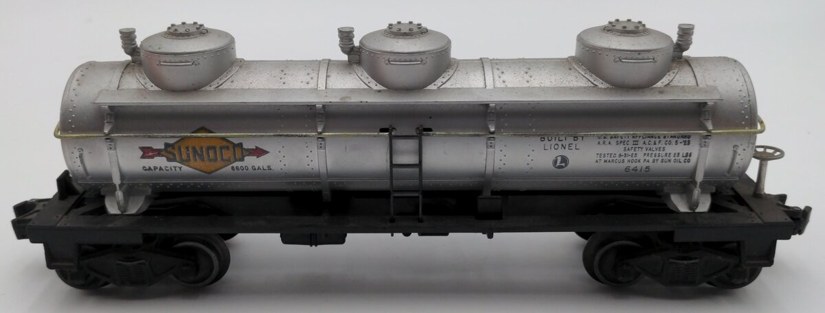 Lionel 6415 Vintage O Sunoco Triple Dome Tank Car VG/Box
