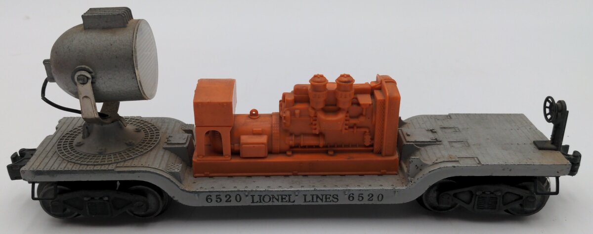 Lionel 6520 Vintage O Lionel Lines Orange Generator Operating Searchlight Car VG/Box