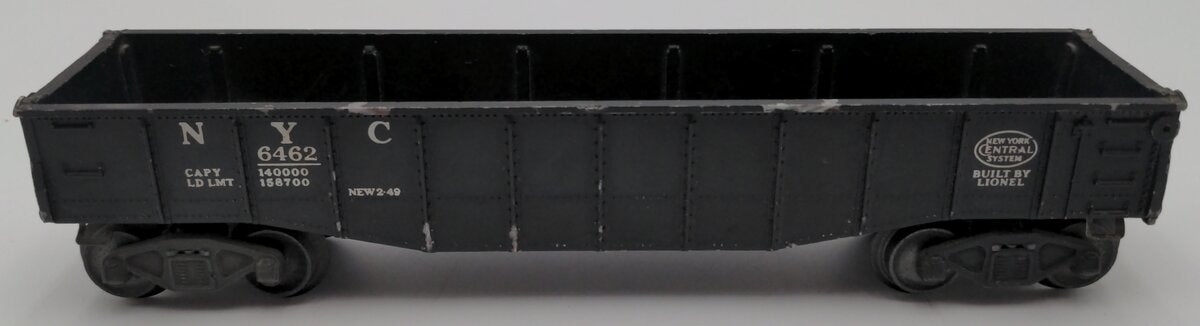 Lionel 6462 Vintage O New York Central Black Gondola VG/Box