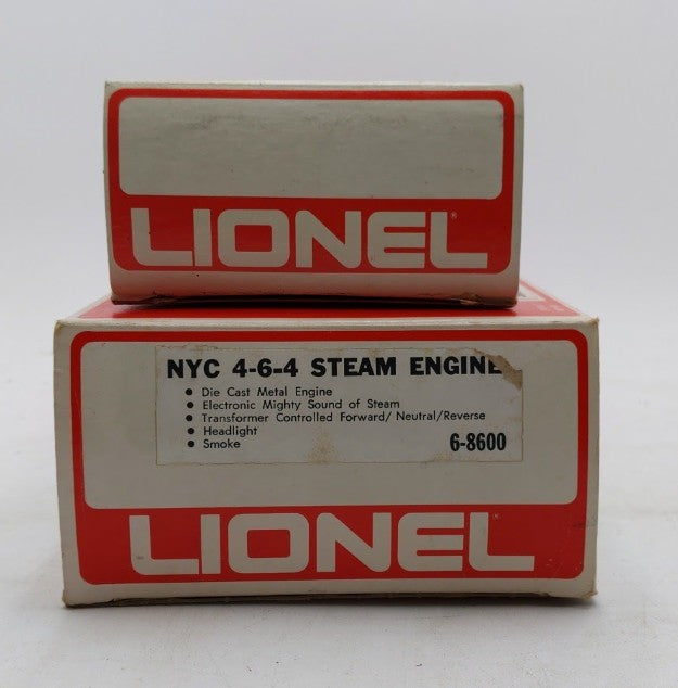 Lionel 6-8600 4-6-4 NYC Die-cast Hudson Steam Locomotive and Tender VG/Box