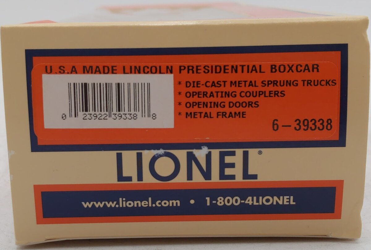 Lionel 6-39338 O Gauge Abraham Lincoln Boxcar NIB