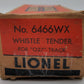 Lionel 6466WX Vintage O Lionel Lines Operating Whistling Tender VG/Box