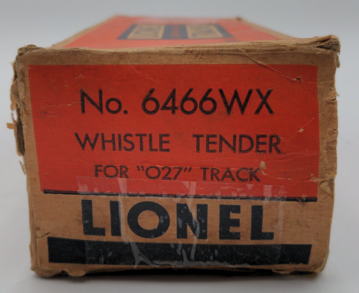 Lionel 6466WX Vintage O Lionel Lines Operating Whistling Tender VG/Box