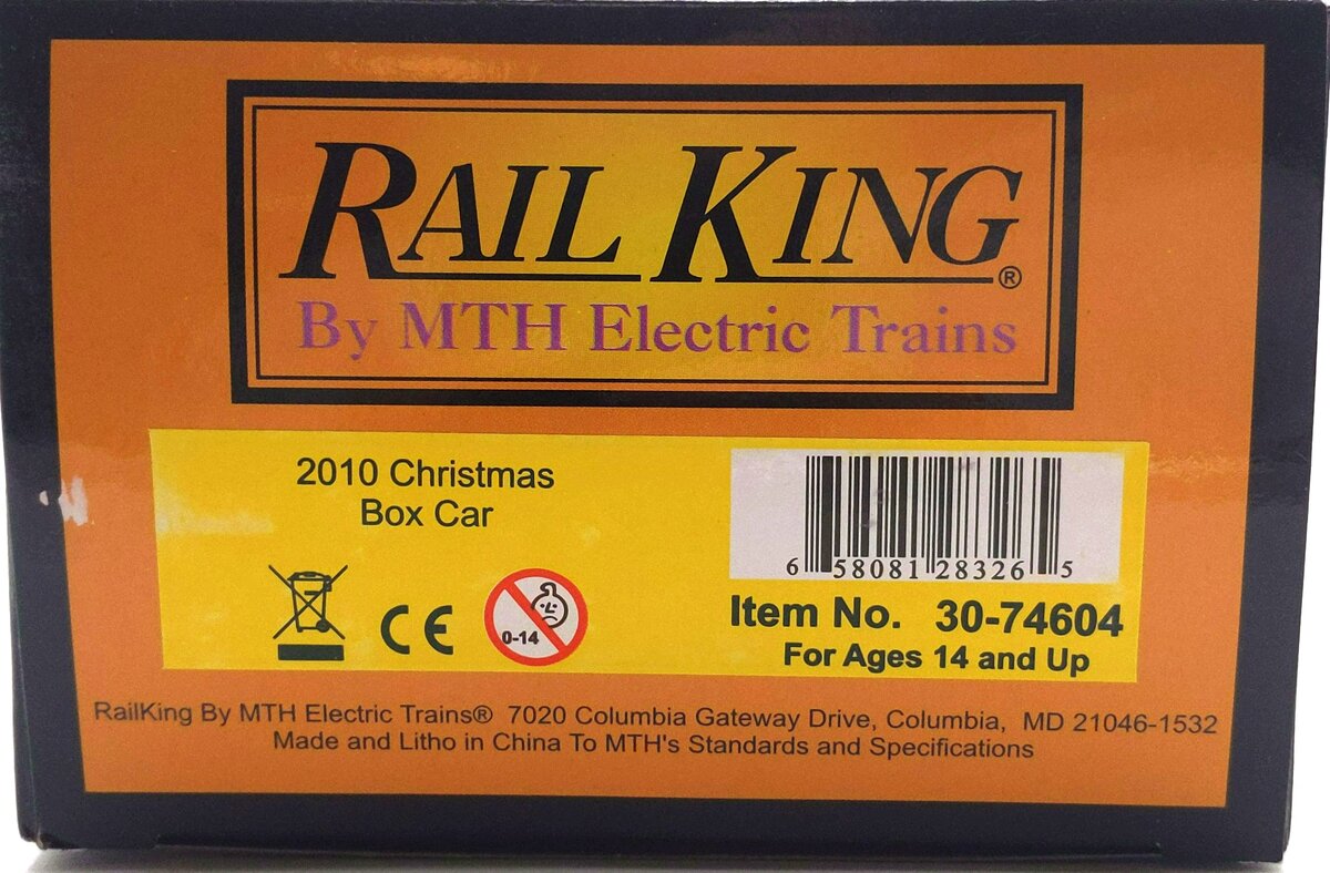 MTH 30-74604 O Gauge 2010 Christmas Boxcar
