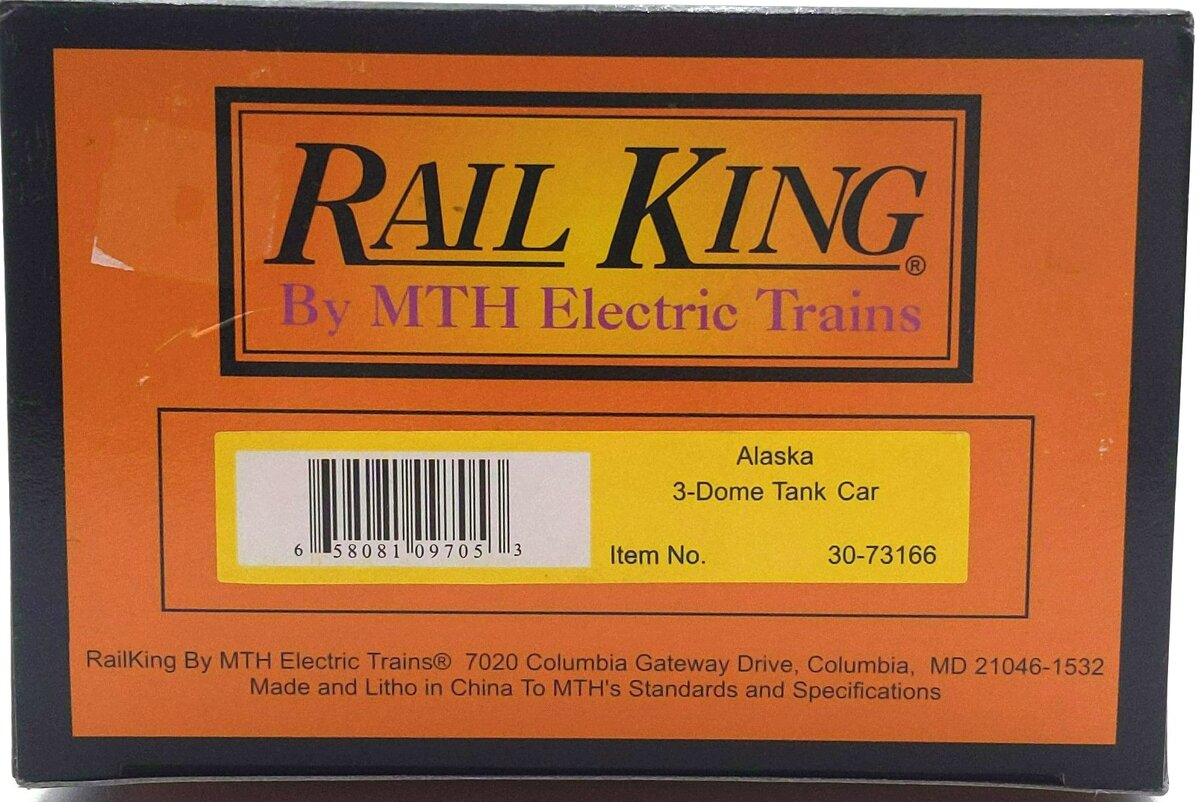 MTH 30-73166 O Gauge Alaska 3-Dome Tank Car LN/Box