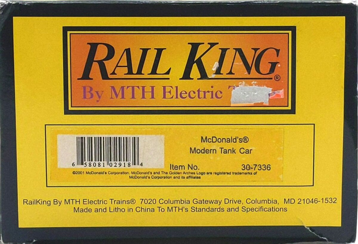 MTH 30-7336 O McDonald's Green Tank Car #78394 NIB