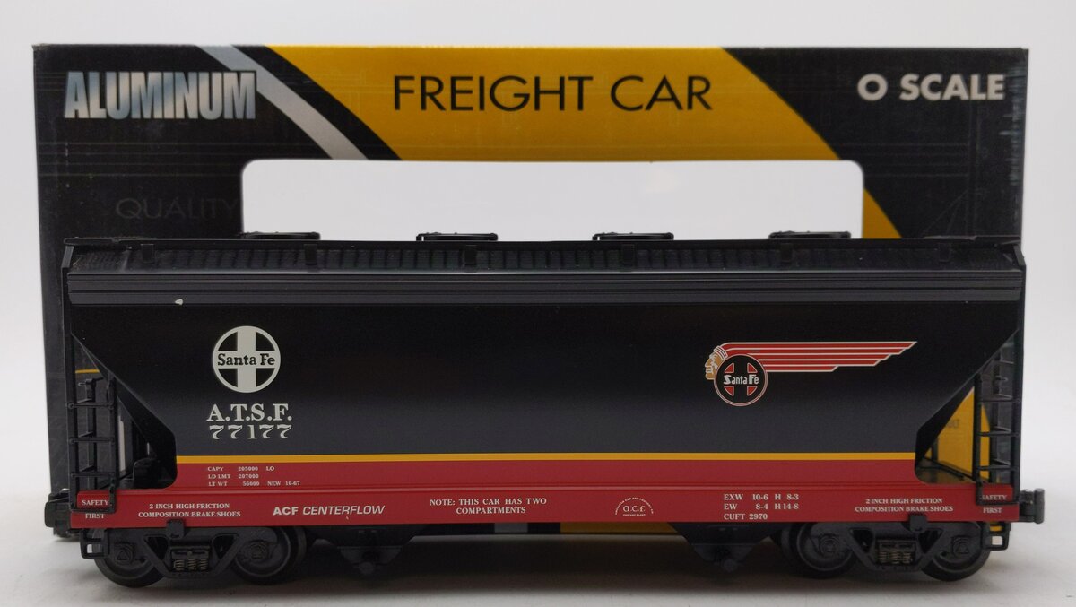 K-Line K6242-1051 O Gauge Santa Fe Black 2-Bay Hopper #77177 EX/Box