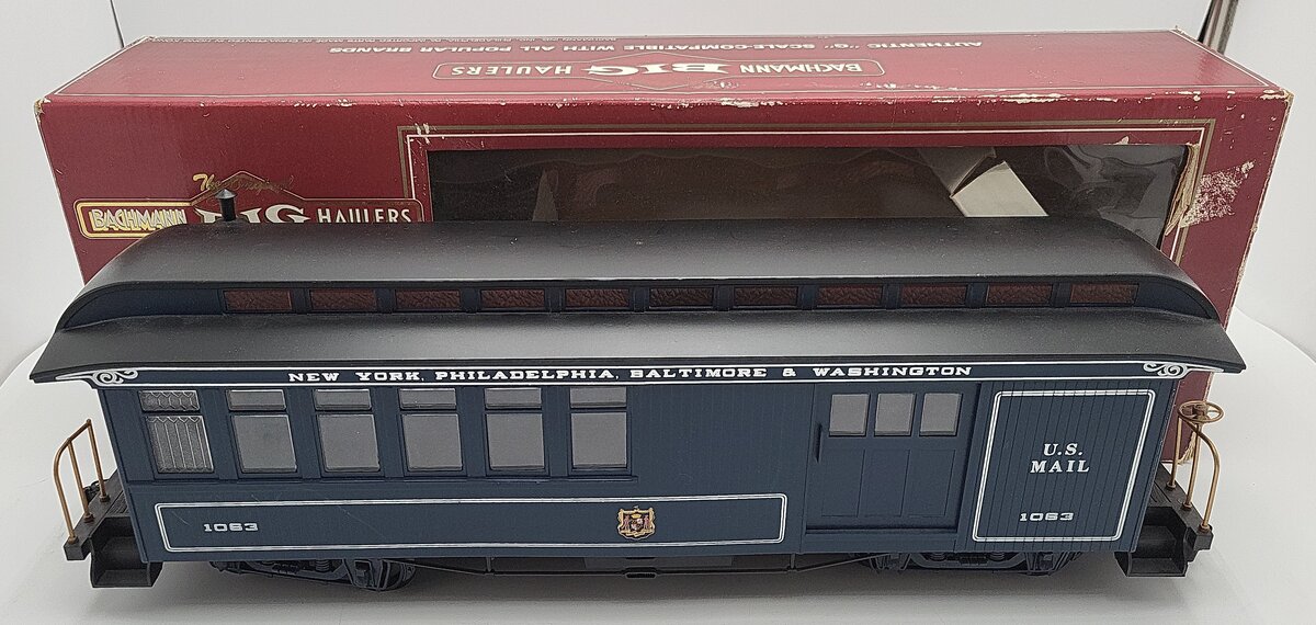 Bachmann 97143 G Scale Baltimore & Ohio Royal Blue Combine Car #1063 EX/Box