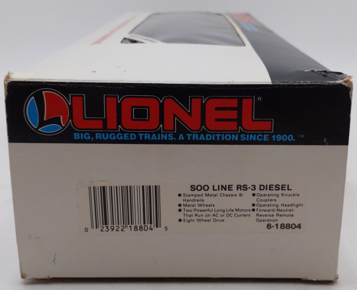 Lionel 6-18804 O Gauge Soo Line RS-3 Diesel Locomotive #8804 LN/Box