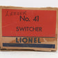 Lionel 41 Vintage O Gauge Postwar U.S Army Gas Turbine Powered Diesel Locomotive EX/Box