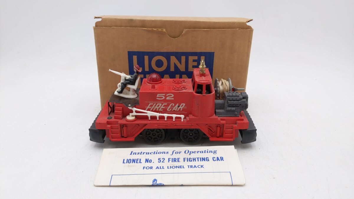 Lionel 52 Vintage O Motorized Fire Car VG/Box